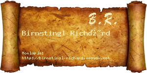 Birnstingl Richárd névjegykártya
