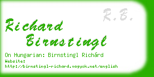 richard birnstingl business card